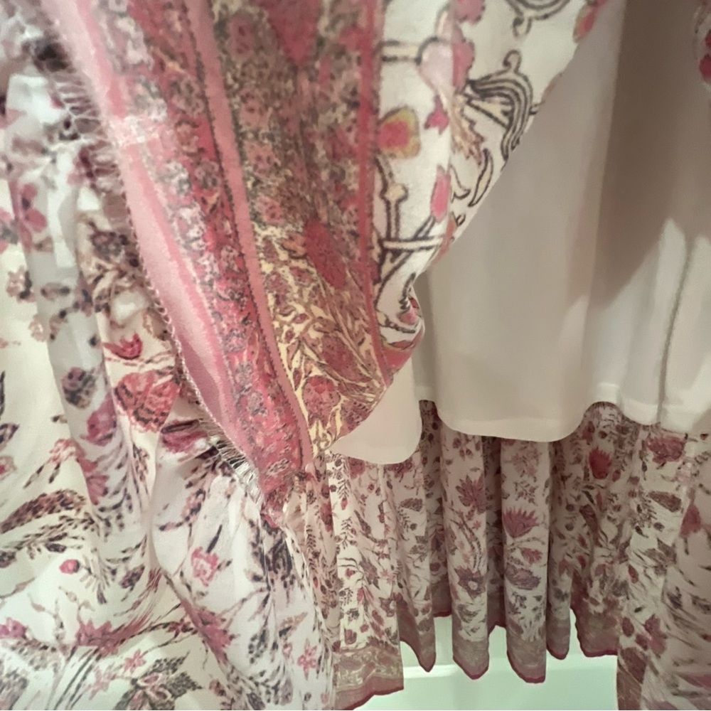 Flying Tomato boho pink and White Floral full length Maxi Skirt S - Picture 6 of 11